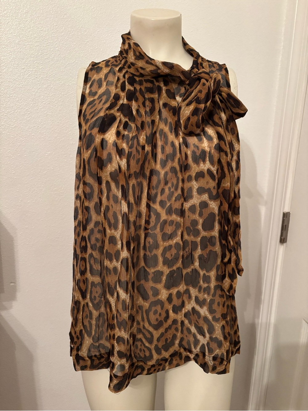 Vintage Spiegal silk leopard print sleeveless blouse 8 - Picture 3 of 8